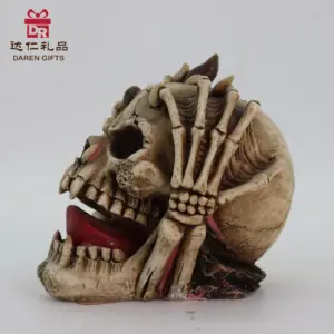 Figuras de material de resina de decoración de esqueleto de Halloween artesanías de resina