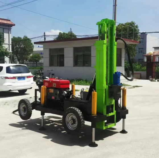 25HP small DTH rock drilling rig mud pump and air drilling 150m Factory Price Portable borehole water drill rig machine