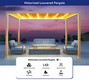 Pabellón de techo con persianas bioclimáticas motorizadas de aluminio de alta calidad de 3x3m, pantalla de pérgola de Villa de 3x3m para patio trasero de alta calidad - Product Image 2