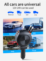 Station de téléphone de voiture à charge rapide rétractable 30W 15W 12W 4 en 1 2 câbles Adaptateur rapide de type C Chargeur de voiture