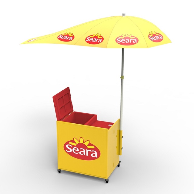 Sheet Metal Folding Beer Cart with Solar Umbrella