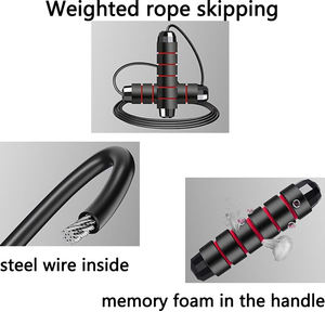 <span class=keywords><strong>Cuerda</strong></span> <span class=keywords><strong>para</strong></span> <span class=keywords><strong>Saltar</strong></span> con Agarres Antideslizantes, Diseño con Peso, <span class=keywords><strong>Cuerda</strong></span> Gruesa de 3 m de Largo, <span class=keywords><strong>Ideal</strong></span> <span class=keywords><strong>para</strong></span> Reducir la Grasa Corporal y Mejorar los Músculos - Product Image 4