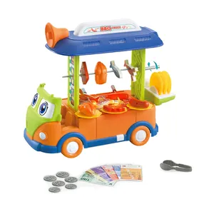 Gelukkig Keuken Speelgoed 2 In 1 Bus Bbq Set Speelgoed Bus Voedsel Elektrische Auto Kids Pretend Play