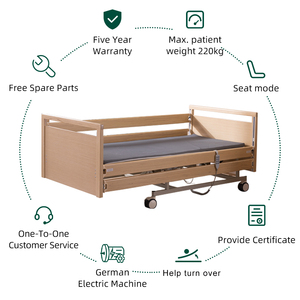 Tecforcare OEM y ODM Cama de enfermería eléctrica Cama de cuidado médico en el hogar para ancianos Cama de <span class=keywords><strong>hospital</strong></span> eléctrica de madera con giro - Product Image 3