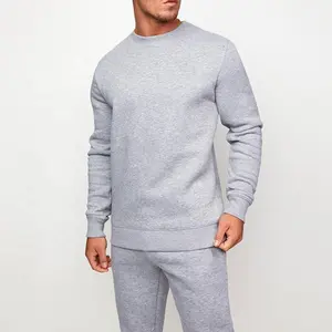 Custom pullover tech fleece wholesale sweatshirts slim fit long sleeve men crew neck sweatshirt