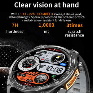 Reloj Inteligente AMOLED de 1.43'' para Exteriores, Resistente al Agua 3ATM, Mapa Fuera de Línea, Fitness, Relojes Inteligentes, Brújula, Llamadas BT, Smart Watch HD300 Pro - Product Image 3