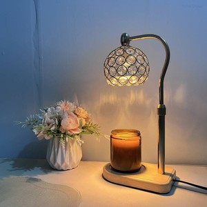 Wholesale Black Fragrance Wax Melting Glass Shade Candle Warmer <b>Lamp</b> Halogen Bulbs Adjustable Height Remote Control Portable - Product Image 6