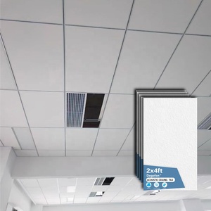Plaques <span class=keywords><strong>de</strong></span> plafond suspendu acoustiques, faux plafonds, système <span class=keywords><strong>de</strong></span> grille, panneaux <span class=keywords><strong>d</strong></span>écoratifs insonorisants en fibro-<span class=keywords><strong>ciment</strong></span>, laine minérale, roche - Product Image 1