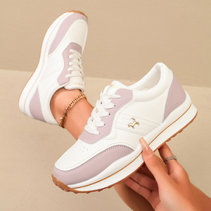 Zapatillas Deportivas Blancas con Suela Gruesa, Versátiles, Ligeras, con Bloques de Color, Casuales, para Mujer, Primavera 2026 - Product Image 4