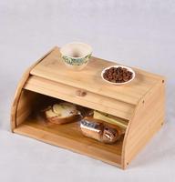 Boîte à pain rectangulaire moderne multifonctionnelle en bambou avec couvercle roulant, finition laquée sculptée pour la cuisine, idéale pour les aliments