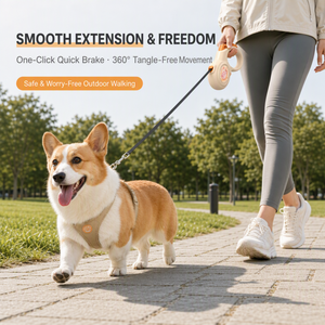 Laisse rétractable pour chien Donut 3m, sangle plate réfléchissante, frein à un clic, laisse de promenade pour chiens de petite et moyenne taille - Product Image 4