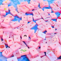 Tablevibe - Jeu de tuiles de mahjong semi-transparentes roses avec graphismes entièrement personnalisés pour la vente en gros de jeux
