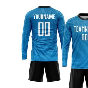 Long Sleeve Soccer Football Jersey Set Breathable Lightweight Performance Match Training Uniform Shirt and Shorts for Men Youth - Product Image 3