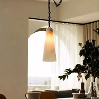 Lampe suspendue MEEROSEE Luxury-lite Chain Onyx, petite lampe pour comptoir de bar simple, lampe de chevet, entièrement en cuivre et onyx, MD88319