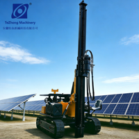 Foreuse solaire TEZHONG TZ535 92KW pour pieux de fondation |   Machine hydraulique à chenilles de 4 m de profondeur et 400 mm de diamètre pour les installations photovoltaïques