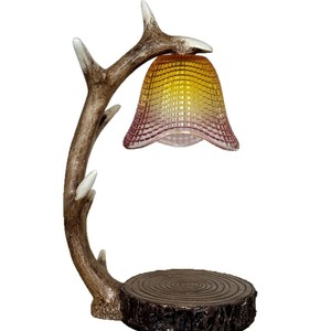 Retro Deer Antler Glass Candle Holder Bell Jar Desktop Aromatherapy Lamp Bedroom Decor - Product Image 2