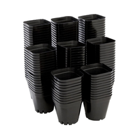 Pots de plantes en plastique noir en polypropylène petit démarreur pépinière Pot de fleur spécial jardin graines de départ Pots de plantes carrés