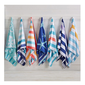 Serviette de plage turque en microfibre personnalisée par sublimation et personnalisée avec poche zippée - Product Image 1