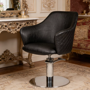 DM Wholesale Leather Foldable Height Adjustable Hair Salon Styling <b>Chair</b> for Barbershop Beauty Salon with Lift Function - Product Image 2