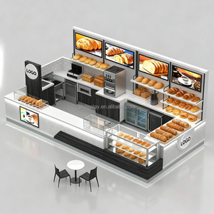 Tùy Chỉnh Bánh Mì Cà Phê Kiosk Di Động Cho Thanh Bánh Hiển Thị Showcase Món Tráng Miệng Kiosk Bàn Tiếp Tân Quầy Cà Phê Cửa Hàng Đồ Nội Thất - Product Image 2