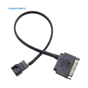 蛇皮网<span class=keywords><strong>3</strong></span>合1 SATA 15针至4针27厘米冷却器电脑冷却风扇分离器集线器转换器适配器电源线 - Product Image 3