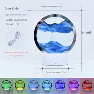Sablier lampe <span class=keywords><strong>de</strong></span> table diode électroluminescente art <span class=keywords><strong>sables</strong></span> mouvants lampe <span class=keywords><strong>de</strong></span> <span class=keywords><strong>nuit</strong></span> 3D mobile sable boîte verre chambre lampe - Product Image 6