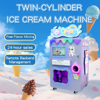 Distributeur automatique de crème glacée Red Rabbit, innovant et alimenté par l'IA, pour des coupes parfaites et un service efficace, machine commerciale à yogourt glacé.