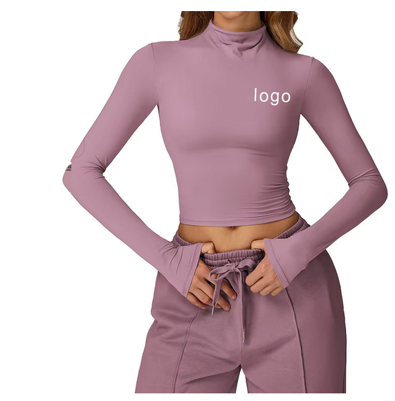 Long Sleeve Shirts Women Workout Athletic Running Gym Yoga Tops Breathable Quick-drying Exercise Skinny Spandex/Nylon Outerwear