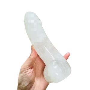 Tongkat Penyembuhan Yoni, Tongkat Yoni dari Kristal Giok Alami, Dildo Kristal, Alat Masturbasi Dewasa Seksi, Batu Permata <span class=keywords><strong>Penis</strong></span> Kuarsa Mawar, Tongkat Orgasme - Product Image 5