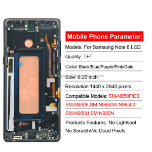 Schermo TFT N950 per Telefono Cellulare, Pannello Touch Digitizer, Assemblaggio Sostitutivo Display LCD Note 8 con Cornice per Samsung Galaxy - Product Image 2