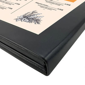 Menu lumineux en cuir noir format A4, prix d'usine, rechargeable, multi-pages, porte-menu éclairé - Product Image 3
