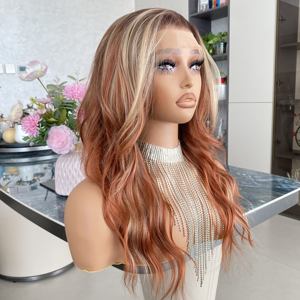 วิกผมสังเคราะห์แบบลูกไม้ฝรั่งเศสใส 13x6  ลอนน้ำ  ยาว  ทนความร้อน  พร้อมผมธรรมชาติที่ถอนมาแล้ว - Product Image 2