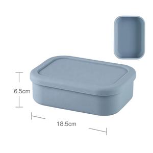 Household Rectangle Food Grade Silicone <b>Kids</b> Snack Fruit Containers Microwave Safety Bento <b>Lunch</b> <b>Box</b> With Silicone Lid - Product Image 6