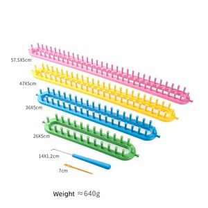 เครื่องถักไหมพรมแบบแท่นถักทรงสี่เหลี่ยมผืนผ้า ทำจากพลาสติก ชุดอุปกรณ์สำหรับถักผ้าพันคอ ผ้าคลุมไหล่ หมวก - Product Image 6