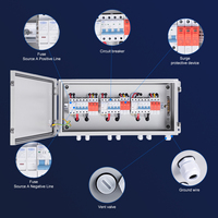 Boîtier de Combinaison Photovoltaïque Solaire TOMZN avec Protection Foudre 3 Entrées 3 Sorties DC 1000V, Fusible MCB 3P, SPD, Boîtier Étanche en Fer
