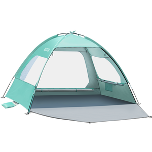 Parasol de plage carré automatique à ouverture rapide, multi-personnes, quatre saisons, protection solaire Oxford, cadre en fibre de verre, imperméable - Product Image 6