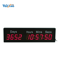 Timer Hitung Mundur Elektrik LED 2.3 Inci 10-Digit, Tampilan Hari/Jam/Menit/Detik, Maksimal 1000 Hari, Satu Sisi, Gaya Antik, Ruang Tamu