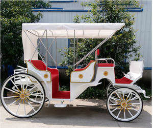 Vagón de caballos de calabaza de boda victoriana con capó, transporte especial turístico, carro de caballos - Product Image 4