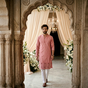 Creaciones NiMa, Pantalones de Algodón Rosa para Hombre, Corte Regular, Hasta la Rodilla, Tradicionales Indios y Pakistaníes, para Bodas y Fiestas, Reversibles, de Secado Rápido - Product Image 1