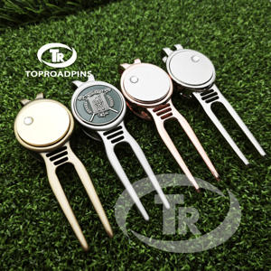 Vente chaude Usine Personnalisé Meilleure Qualité En Relief Charmes <span class=keywords><strong>Golf</strong></span> Métal Divot Outil - Product Image 6
