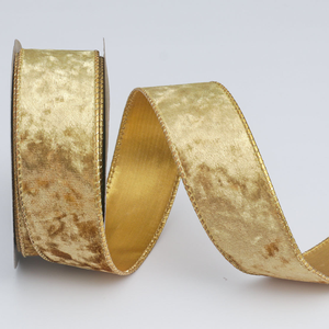 Vente en gros nouveauté <span class=keywords><strong>ruban</strong></span> de velours avec déco dorée pour le bricolage arcs emballage cadeau décoration d'arbre de Noël - Product Image 5