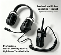 Casque de protection auditive sans fil étanche à réduction de bruit 85 dB avec transducteur dynamique pour utilisation en interphone unique en vol d'avion