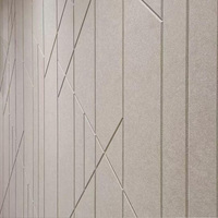 Panneau mural acoustique QIANQIAO moderne décoratif en PET à rainures en V, surface linéaire sculptée, écologique, ignifuge, grand format pour intérieur