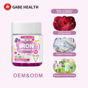 Gommes de fer pour enfants avec vitamine C, complément végétalien pour l'énergie, le soutien immunitaire et le soulagement de l'anémie, vitamines à croquer sans OGM, OEM - Product Image 1