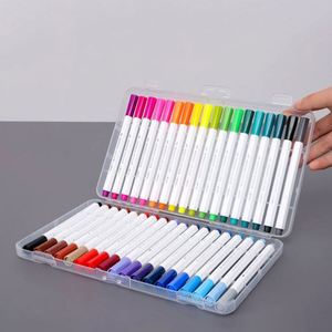 Juego de Marcadores de Arte de Plástico PP Personalizables al por Mayor de China, con Doble Punta, Tinta a Base de Agua, 18/24/36/48 Colores, Mini LED - Product Image 5