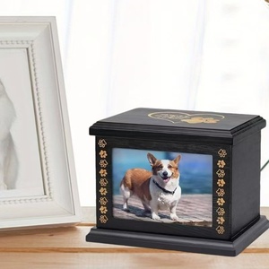 Vendita calda di grandi dimensioni in legno Pet Memorial urne funebri cremazione ceneri ricordo con cornice per cane e gatto ceneri - Product Image 5