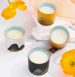 Bougie parfumée artisanale en céramique rétro, motif Montagne <span class=keywords><strong>des</strong></span> Mille Milles, pour la maison, en cire végétale, cadeau idéal pour les fêtes et les mariages - Product Image 3