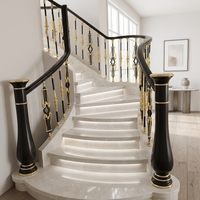 Main courantes et balustrades modernes et simples en alliage d'aluminium, réglables en hauteur, finition satinée, pour application sur escalier