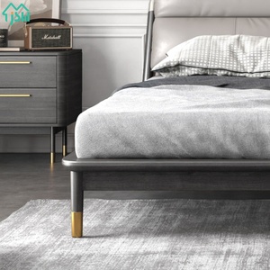 Mobili camera da letto in stile europeo struttura in legno massello letto matrimoniale letto moderno in pelle di lusso King Size - Product Image 4