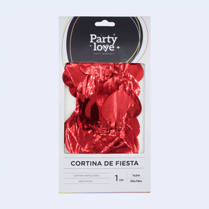 Tenda a Frange con Cuori Rossi in Lamina 1x2m, Tende in Seta e Orpello per Decorazioni di Ringraziamento, Ritorno a Scuola e San Valentino - Product Image 1